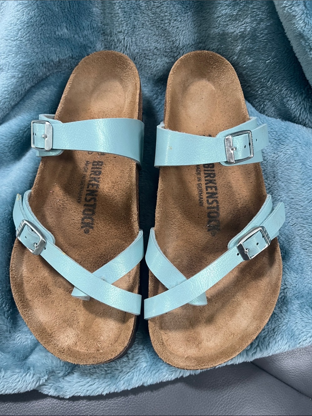 Birkenstock Kids Pastel Blue Double Strap Sandals